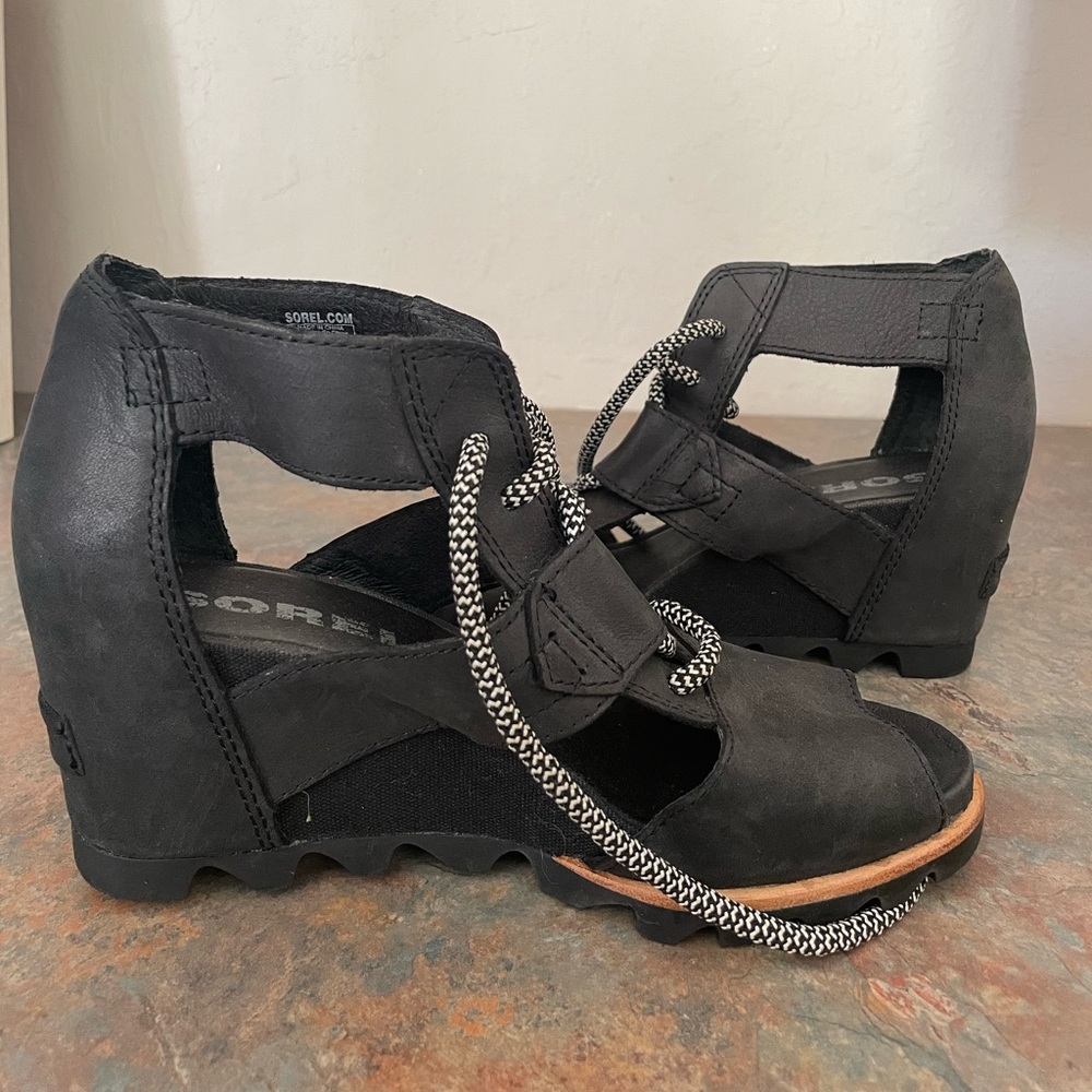Sorel lace up wedges